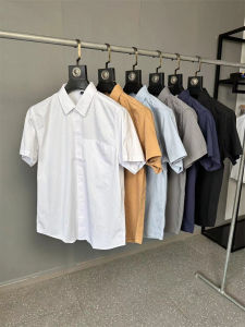 100% Cotton Mens Summer Comfortable Skin-friendly Casual Short Sleeve Shirt Breathable Lightweight Standard Fit Daily Wear