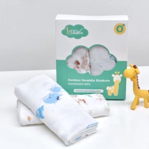 🎈New Arrival ผ้าห่อตัวเด็กใยไผ่100%🎈Idawin ผ้าห่อตัวเด็ก ใยไผ่ 100% ขนาด 100x100 cm แอนตี้แบคทีเรีย ปราศจากสารเคมี ออร์แกนิค Bamboo swaddle บรรจุ 1 กล่อง มี 2 ผืน