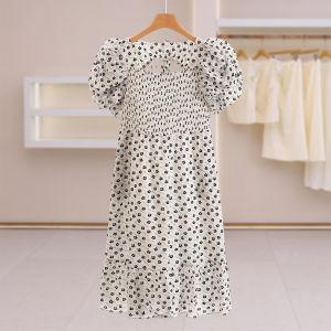 Backless Lace-up Design Slim Fit Floral Dress