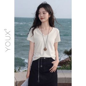 YOUXIANG | Áo Thun Slim Fit V-Neck Nhẹ
