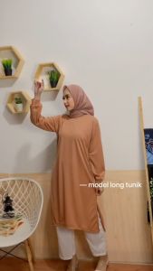 GRISYA CRINKLE TUNIK WANITA MUSLIM / ATASAN TUNIK WANITA MUSLIM ADA BELAHAN