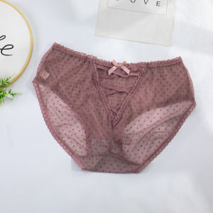 Cỡ Lớn Nữ Xuyên Thấu Mid-high Vòng Eo Ren Viền Gợi Cảm Mỏng Thoáng Khí Tam Giác Liền Mạch Quần Lót Nữ Quần Lót Nylon Khô Nhanh