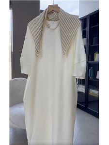 ชุดเดรสทรงเอผ้าโพลีเอสเตอร์สไตล์เกาหลีฤดูร้อน กระโปรงสั้น ทรงหลวม สง่างาม หรูหรา เดรสยาวปานกลาง ความยาวปกติ