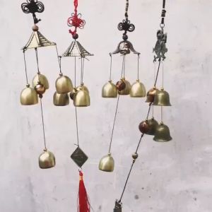 Metal wind chimes Recruiting wealth/Lucky Wind Chime hanging decorative door decorated With Toad Wind Chime