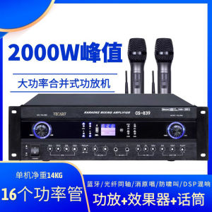 High Power Home Use Amplifier KTV Stage Conference Karaoke Bass Bluetooth AV Amplifier Professional Box by VECARO