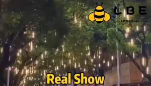 【Little Beee】Outdoor Solar/Plug in LED Meteor Shower Rain Lights Waterproof Fairy String Light for Christmas Party Decor Outdoor Party Decoration Lights