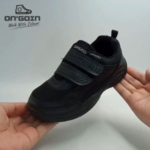 Spako Cushioned Collar Black School Shoes Size 28-42 Kasut Sekolah Hitam By OnGoin Official