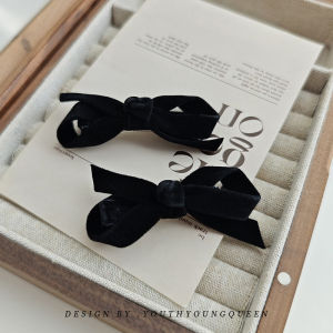 Christmas Red Velvet Hair Clip Womens Forehead Bangs Clip New Year Autumn Winter Side Hair Clip Hair Accessories Butterfly Knot