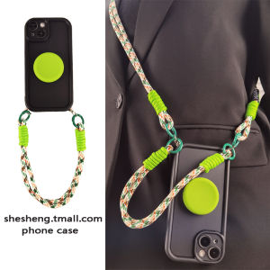 Creative Personalized Fruit Green Color Block Silicone Cap round Stand Mobile Phone Case Compatible with iPhone 14/15 16 Apple 13/12/11 pro Max XS XR 7Plus 8P