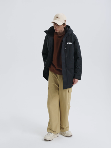 FILA CORE LIFESTYLE FILA ORIGINALE Male Mid Length Down Jacket (Black)