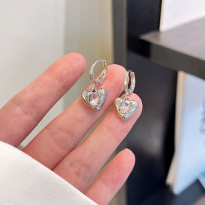 Hoa Tai Hình Trái Tim Thanh Lịch Dành Cho Nữ Thời Trang Mới 2024 Hạt Zircon Cao Cấp Hoa Tai Vòng Tròn Hợp Kim Ngọt Ngào Mát Mẻ Thiết Kế Độc Đáo