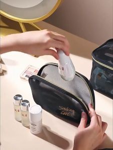 Black Mesh Cosmetic Bag Make Up Bag Travel Storage Case Women Portable Large Capacity Organizer with Zipper