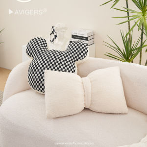 Instagram Style Chessboard Sofa Living Room Pillow Modern Minimalist Bedroom Bed Mickey Mouse Pillow Bay Window Backrest