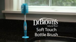Dr. Browns Soft Touch Baby Feeding Bottle Brush (Non-Metal No Sponge) Blue/Pink/Grey