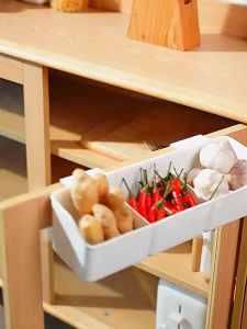 Locaupin Plastic Kitchen Cabinet Door Storage Basket no Punching Hook Bracket Hanging Basket