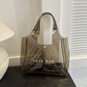 กระเป๋าสตางค์ PVC ใส น้ำหนักเบา แฟชั่นสำหรับผู้หญิง กระเป๋าสะพายไหล่แบบเจลลี่กันน้ำ กระเป๋าไปชายหาด กระเป๋าสะพายข้างแบบอเนกประสงค์