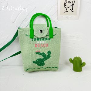 Túi Xách Đeo Chéo Dệt Kim Cao Cấp Cho Nữ Túi Xách Tote Mùa Hè Túi Xách Cầm Tay Đa Năng Túi Đựng Điện Thoại Di Động