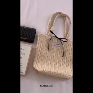 Marynne Classic Ribbon bag กระเป๋าถือจากผ้าธรรมชาติ
