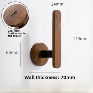 Wooden Creamy Style Hair Ties And Headbands Organizer Rack Adhesive Hooks No Drilling Required for Hair Bands And Earphones Storage