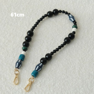 New Fashion Woman Bag Accessory Chain Vintage Blue Beaded Chain Acrylic Bag Long Rope Strap Women Handbag Shoulder Handle Chains