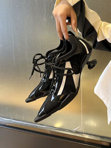 Silver Boxing Shoes Womens Pointed Toe Sport High Heels Guguwu Star Series Fashion Casual Shoes mid Heel Mixed Material