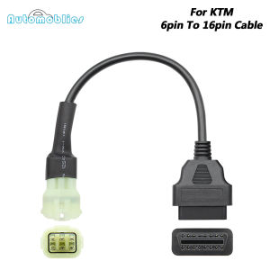 For KTM 6pin to 16pin Cable Motorcycle OBD2 Connector Adapter Cables OBD Diagnostic Cable Extension Connectors