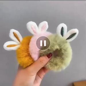 IKAT RAMBUT ONNY SCRUNCHIE BULU MOTIF KELINCI KOREA / KUNCIRAN RAMBUT SCRUNCHIE MODEL KOREAN / IKAT CEPOL RAMBUT