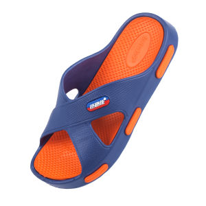 Mens Summer Outdoor Beach EVA Slippers Cross Strap Korean Style Home Indoor Floor Slippers Comfortable Soft Material Sandals