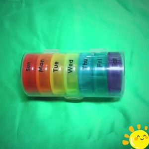 Weekly Pill Organizer Pill Box 2 Times a Day (AM/PM) 7 Day Pill Case Round Travel Medicine Organizer Large Daily Pill Container