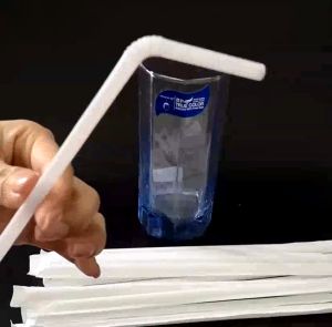 100pcs/pack Individually packaged straw soda straws disposable food-grade elbow white straw