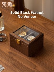 FANHAN | Luxury Wooden Watch Box for Couples Walnut Wood
