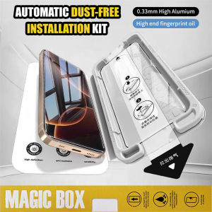 Luxury Magic Box Dust Proof High-Definition Privacy Screen Protector Tempered Glass For iPhone 17 Pro Max Air 16 Pro Max 15 Pro Max 14 Pro Max 13 Pro Max 14 15 16 Plus 16e