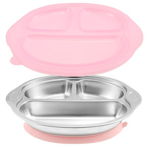 Baby Dining Plate Stainless Steel Children Dishes Suction Toddle Food Training Tableware Kids Feeding Bowls Baby Children Stuff