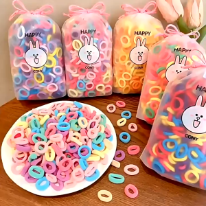 200pcs Set Hair Ties Korean Style Fashion Simple High Elastic Rubber Band ikat rambut kanak-kanak korea