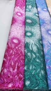 African Brocade Jacquard Lace Fabric - Vibrant Shimmery Pink Textured Embossed Pattern Lace For Wedding Party Dresses