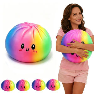 15/25cm Large Rainbow Dumplings Squishy Stress Relief Gifts 6/10 Inch Dumplings Stress Fidget Sensory Favors Stretchy Desk Gifts