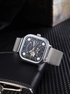 Mark Fairwhale | Đồng Hồ Cơ Tự Động Nam MARK FAIRWHALE 6014 Tourbillon Mặt Số Vuông Bằng Thép Không Gỉ Chống Thấm Nước Thời Trang & Giản Dị