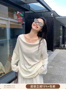 Loose Long Sleeve Womens T-shirt Button up Shirt Collar Spring 2025 New Style Slimming Simple Elegance French Style Top