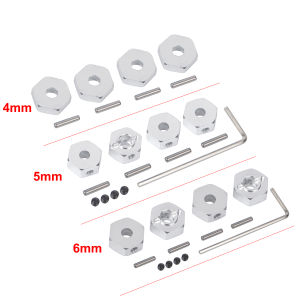 4PCS Aluminum 12MM Wheel Hex Drive Hubs 4mm/5mm/6mm Adapter for 1/10 RC On Road Drift Racing Car Buggy Truck Tamiya HSP Wltoys