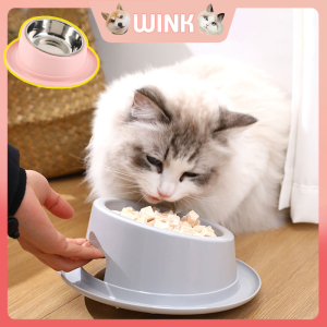Pets Stainless Steel Bowl Cat Feeding Bowl Anti-Slip Design Cat Food Bowls Grey For Puppy Kittens
