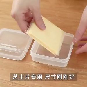 BOSSLU Kotak Penyimpanan Keju Mentega Mini Box Transparan Tempat Penyimpanan Tirisan Buah