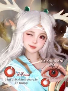 Kính áp tròng Cosplay màu đỏ dùng một lần hàng ngày