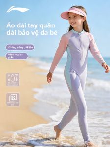 Li-Ning | Bộ đồ bơi liền thân dài tay cho bé gái lớn chống nắng giữ nhiệt