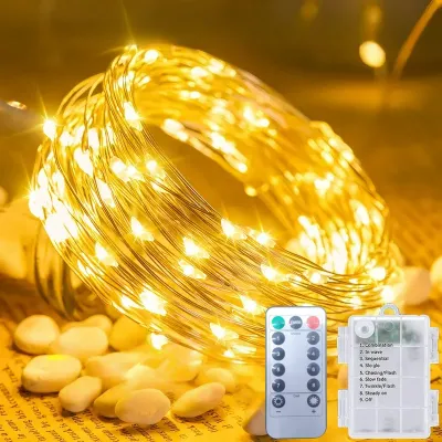 50-300LED Fairy Light Battery Operated with Remote ，8mode Waterproof Christmas Decorative Light String Birthday Party Holiday