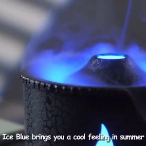 LOCAL SG - Volcano Flame Air Humidifier Volcanic Aroma Diffuser Electric Cool Mist Purifier with Lava Smoke Ring House