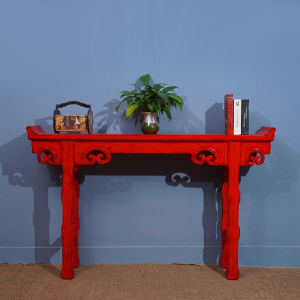 Chinese Style Solid Wood Porch a Long Narrow Table Light Luxury Antique Modern Home Entry Desk Altar Middle Hall Table Warped Head against the Wall