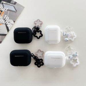 CrashStar เคสซิลิโคนสีทึบพร้อมจี้กระดิ่งดาวสำหรับ AirPods Pro & Airpods 1-4 ซึ่งรองรับหูฟังชุดหูฟังบลูทูธไร้สาย 12มม คุณสมบัติของแบบที่เรียบง่าย