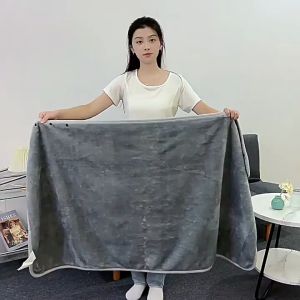 135*80cm Multifunctional Wearable Plaid Fleece Blanket Office Shawl Warm Throw Blanket