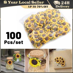 ❤️【100pcs】 Mini Artificial Paper Sunflower Wedding Decor Craft Fake Flower DIY Bouquets Centerpieces Arrangements Party Home Decor