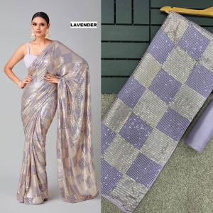New Bollywood BlockBuster SEQUINS Design Launching saree